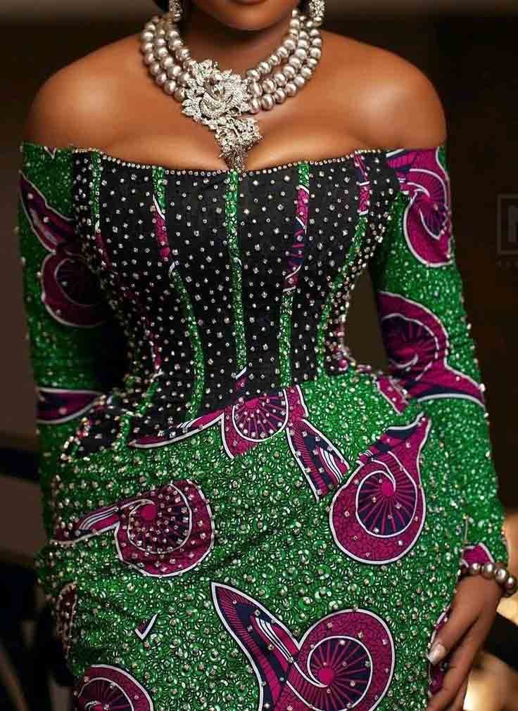 Ankara Stones Dress